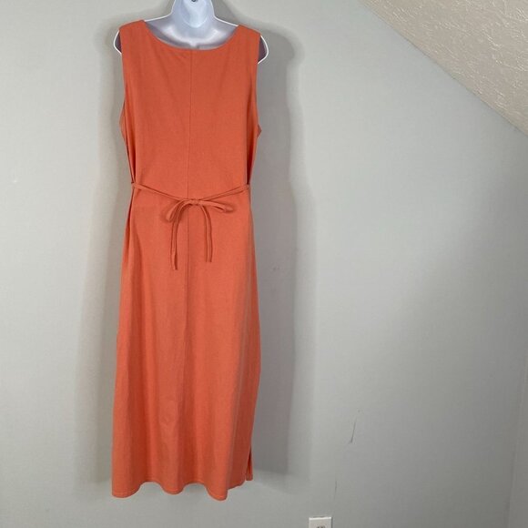 WEARABLE ART Womens Dress MAXI BEACHY 2 PC Jacket Sleeveless Vintage L Orange - Picture 7 of 14